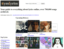 Tablet Screenshot of eyeslyrics.com